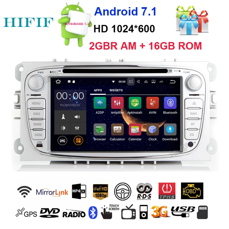 

HIFIF DAB Android 7.12 CD DVD Radio Player Navi GPS for FORD FOCUS Mondeo GALAXY C-Max S-MAX Kuga