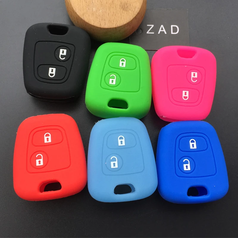 

ZAD Silicone Car Key Case Cover For Peugeot 107 106 207 206 408 307 For Citroen c4 c2 c3 c5 Berlingo Xsara Picasso Picasso Aygo