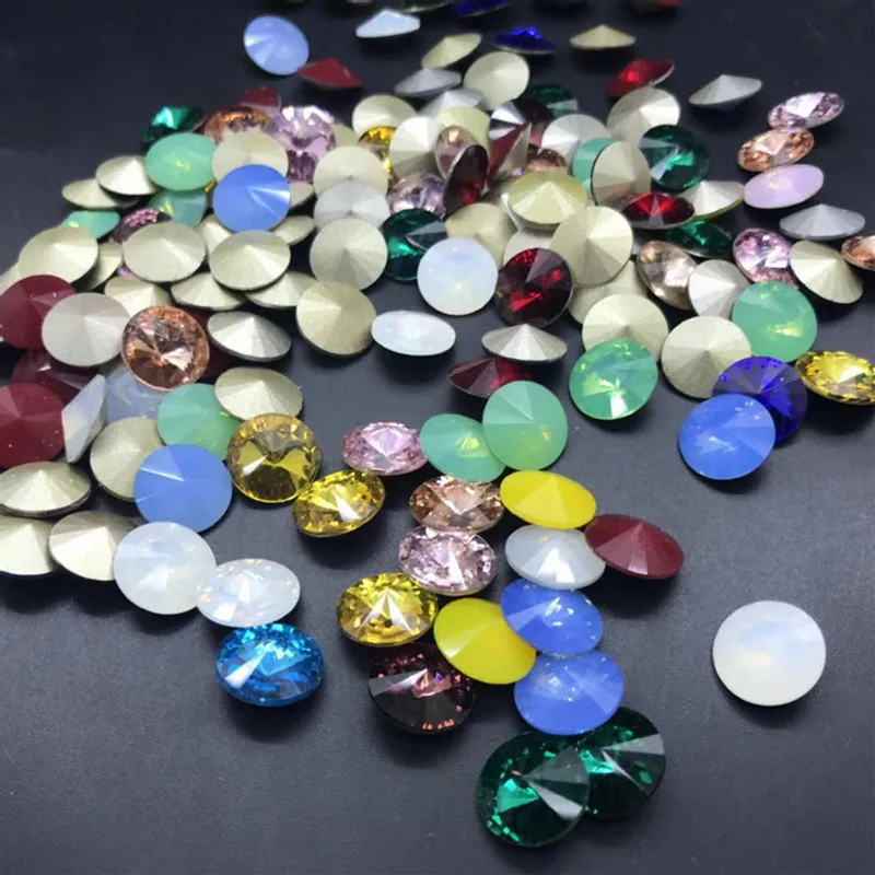 

Topstone Mix Colors and Opal K9 Glass Crystal Rivoli Round Fat Square Drop Pointed Back Rhinestones More Colors mixed