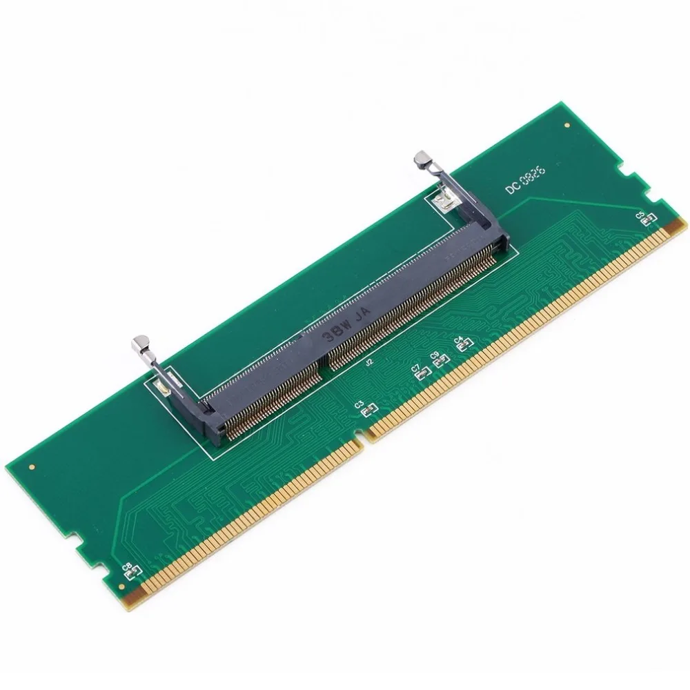 

Professional DDR3 Laptop SO-DIMM to Desktop DIMM Memory RAM Connector Desktop Adapter Card Memory Tester Green Dropshipping 2019