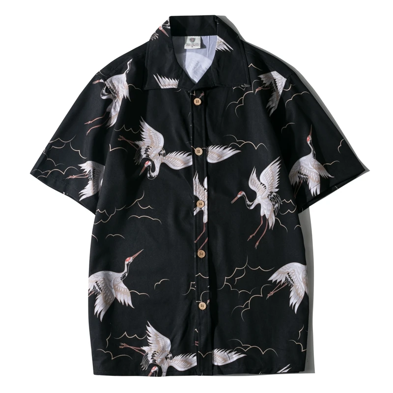 Ретро camisa masculina с животным принтом Мужская Повседневная пляжная рубашка мужская рубашка дышащая мужская гавайская рубашка Азиатский Размер 5XL