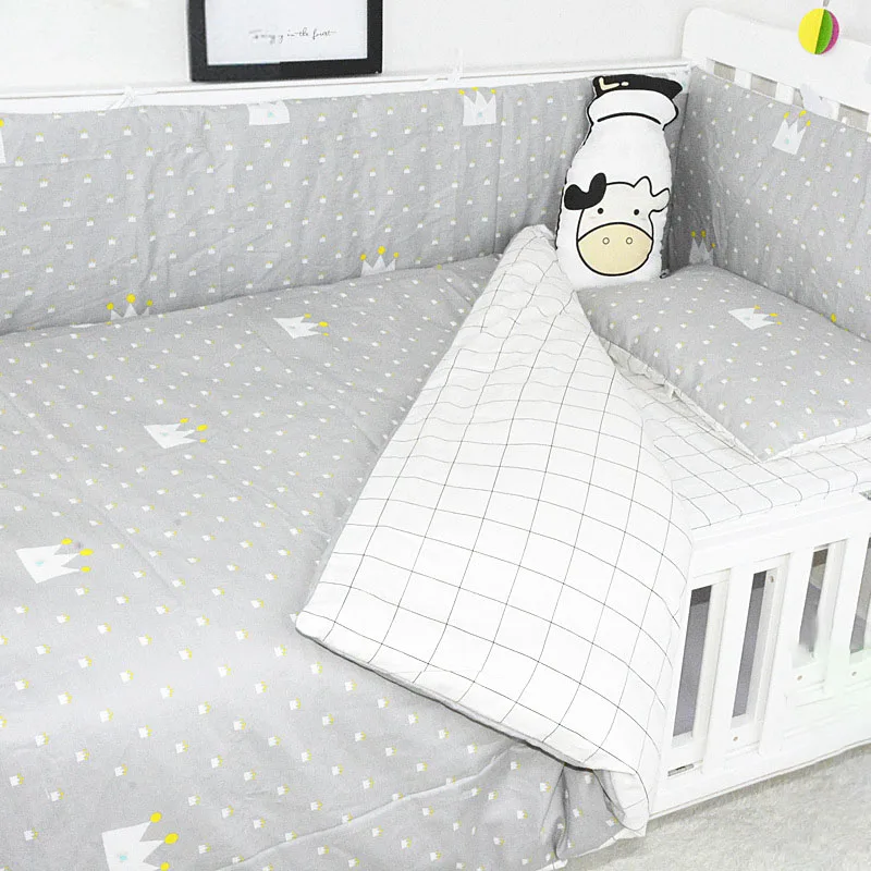 3 шт. детские постельные принадлежности наборы для кровать для новорожденных Органайзер в том числе пододеяльник наволочка плоский лист узор в горошек детский спальный комплект - Цвет: crown