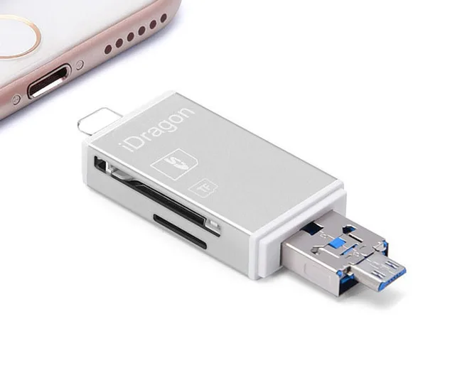 All in 1 USB Micro SD SDHC SD TF OTG Card Reader exFAT Writer for