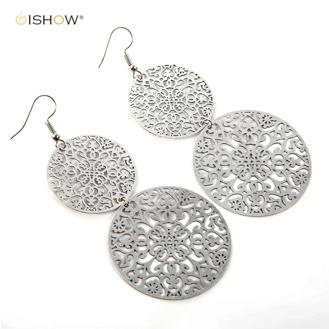 Hollow Earrings For Women Antique Silver Filigree Drop Hollow Earrings For Women Antique Silver Filigree Drop Accessories Statement Eardrop Christmas Gift Boucle D Oreille
