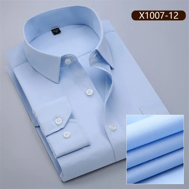 10XL Shirts Men Long Sleeve Casual Spring Cotton Business Mens Shirts Male Free Iron Extra Big Large Plus Size 6XL 7XL 8XL 9XL 02