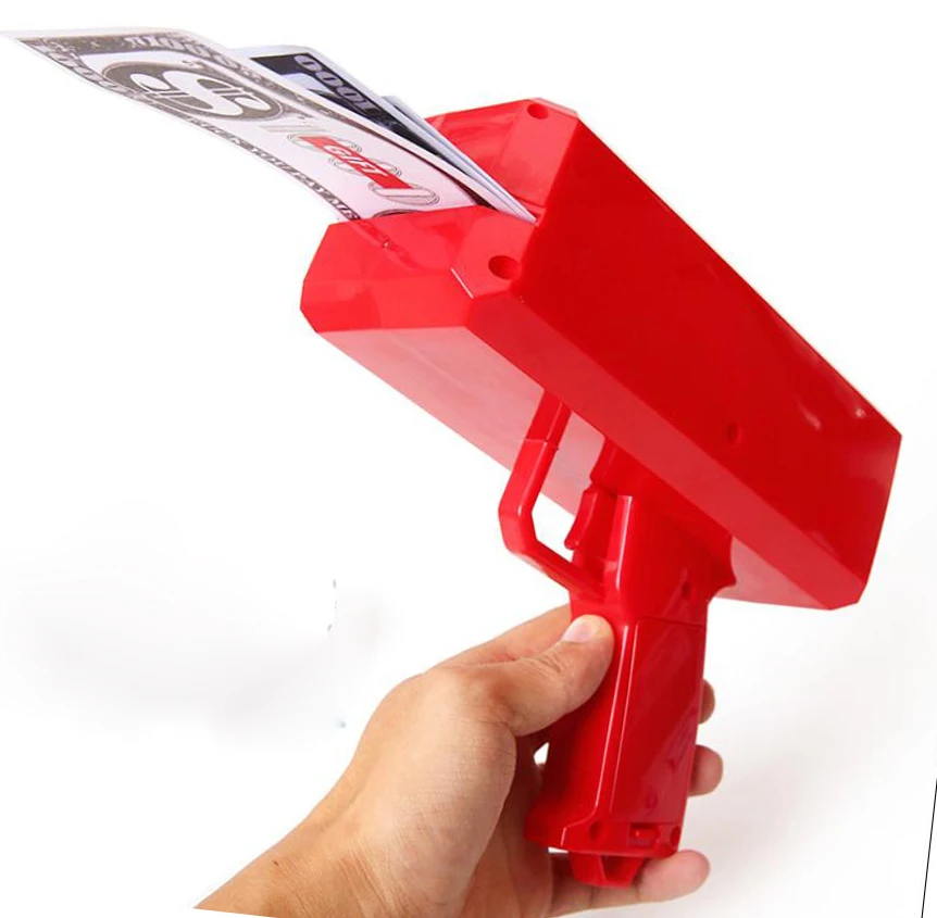 Silver Pistol Red Fashion Toy Christmas Gift Party toys Game 1PCS Cash Canon Funny Money Pistol Toy Pistol Toy