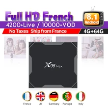IP tv Франция коробка Android 8,1X96 Max S905X2 4G 64G 2,4G & 5,8G Wifi с SUB tv IP tv французский бельгийский арабский голландский Испания IP tv