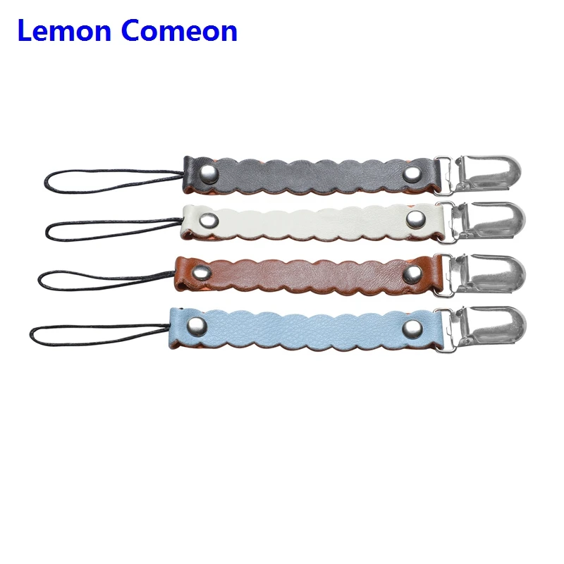 

Wave Leather Baby Short Pacifier Clip Chain Metal Soother Nipple Holder Clasps Short 19CM Feeding Baby Nipple Bottle Clip Chain
