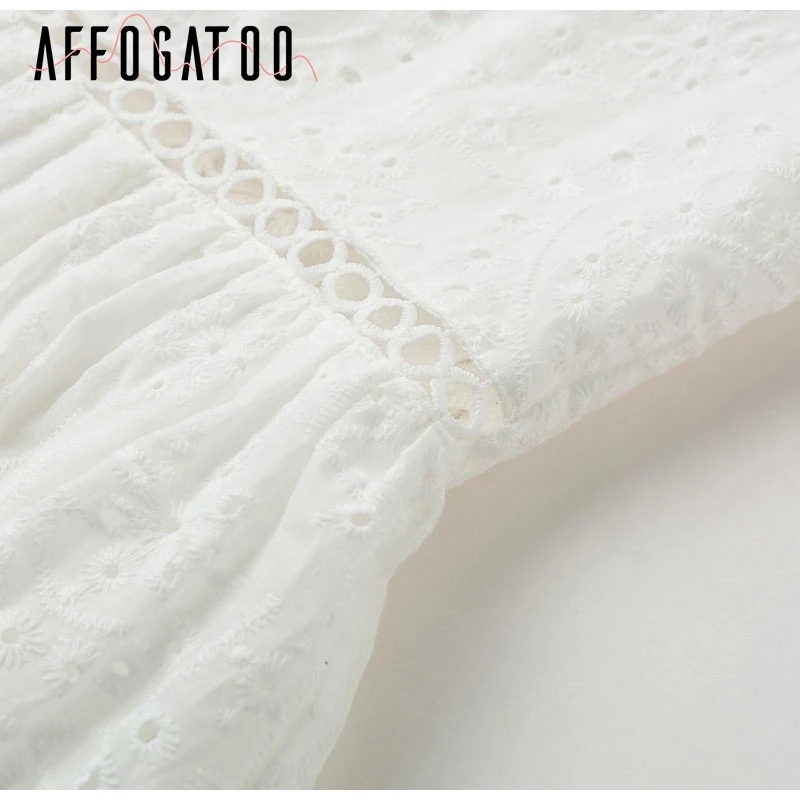Afogatoo винтажное сексуальное Белое летнее кружевное платье для женщин с открытой спиной, с вышивкой, хлопковое платье, вечерние женские платья средней длины
