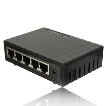 

5 Port Lan Mini Ethernet Switch 10/100Mbps Desktop RJ45 Network Splitter Adapter US/EU plug
