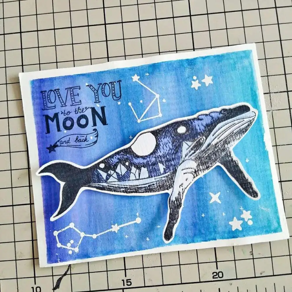WHALE siz die cuts scrapbook cards