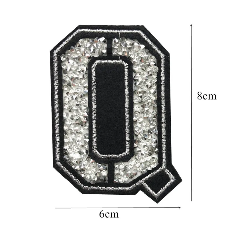 26 букв Горячая фиксация Стразы нашивки Пришивные железные на Алфавит ABC значки вышитые аппликации черный для сумки джинсы шляпа футболка DIY - Цвет: 17