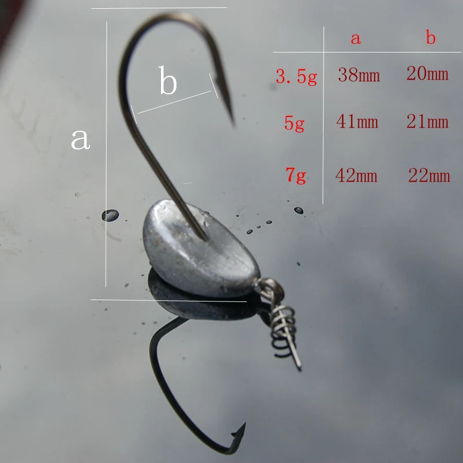 3 шт., 3,5 г/5 г/7 г, свинцовая головка, крючок, приманка, мягкие приманки для рыбалки, крючок, анти-подвешивание, джиг, голова, рыболовные крючки для морского окуня