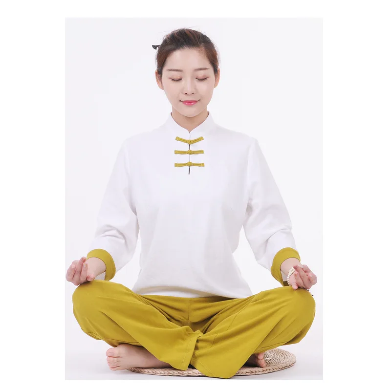 

Women Yoga Set Zen Suit Gym Tachi Training Tracksuit High Quality Linen Sports Set For Women Running Jogging Yoga Two Piece Set