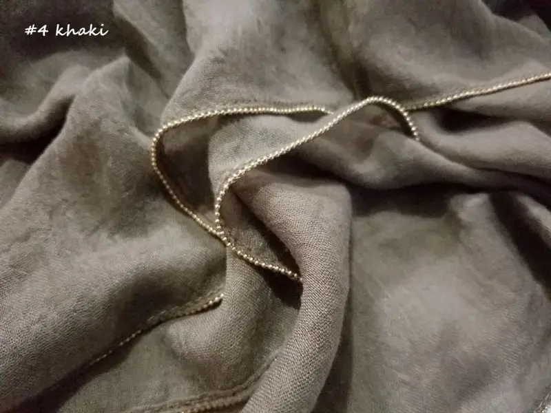 Роскошные золотые бусы границы шарф женский золотой шар шаль с цепью Простой макси-шарф вискозные шарфы Модные Арабские хиджаб мусульманские обертывания