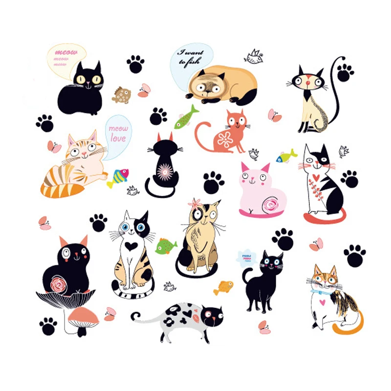 

3D Cat Wall Sticker Hole View Vivid Living Room Home Decor Decal Cat Wall Sticker Cute Cat