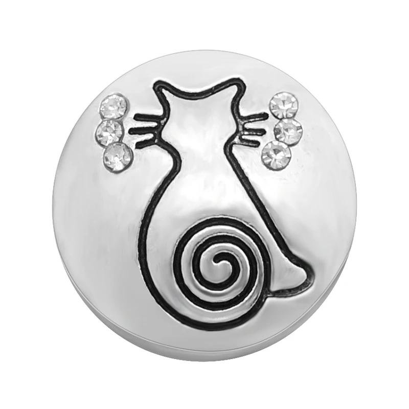 

New KZ3117 Beauty Simple Lovely Cat 18mm charm charm snap buttons fit DIY charm snaps jewelry wholesale