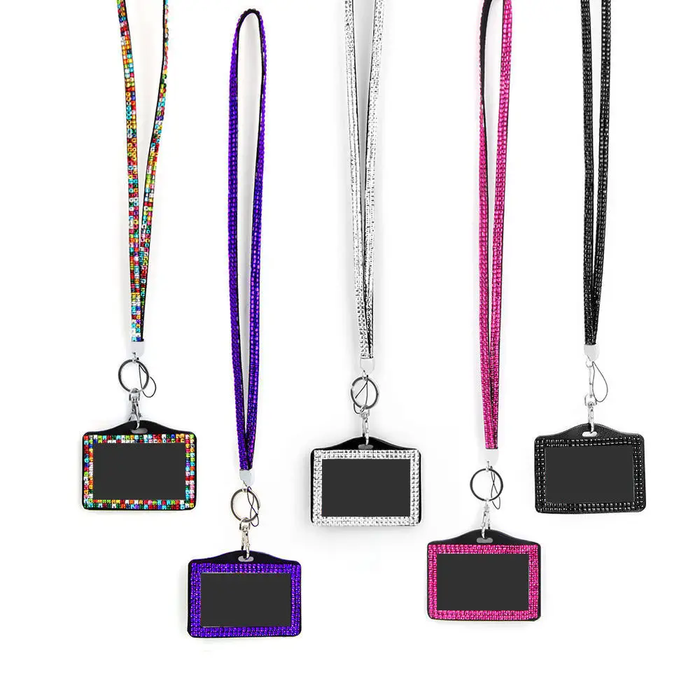 Lanyard Porte-badge D'identification Vertical Strass Bling Bling Crystal Lanyard Porte-badge D'identification Vertical Strass Bling Bling Crystal