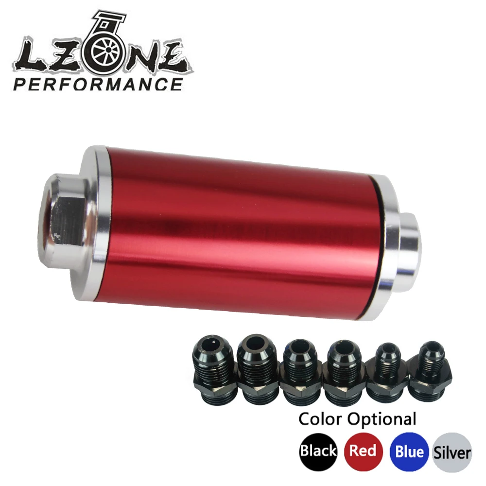 

LZONE - ID:58MM Fuel filter with each 2pcs AN6/AN8/AN10 adaptor black fittings with 100micron steel element JR5573