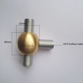 

M10 brass inner tooth nut tee connector adapter sphere type lighting hardware fittings accessories customized DIY