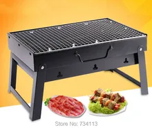 Outdoor cooking BBQ Foldable Portable bbq grill Outdoor Barbecue wood bbq 35*27*20cm with BBQ Barbecues tools set charcoal oven