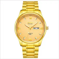 Полный Золото роль роскошные часы Для мужчин золотые наручные часы кварцевые наручные часы календарь для человек часы Montre Homme известный