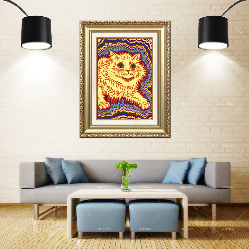 

Artcozy Golden Frame Abstract Laleidoscope Animal Waterproof Canvas Painting