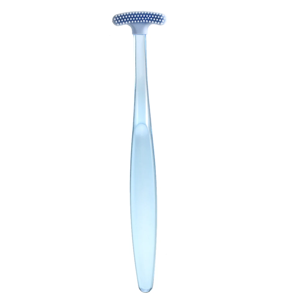 Oral Care Tongue Scraper Brush Cleaner Soft Silicone Head Oral Hygiene