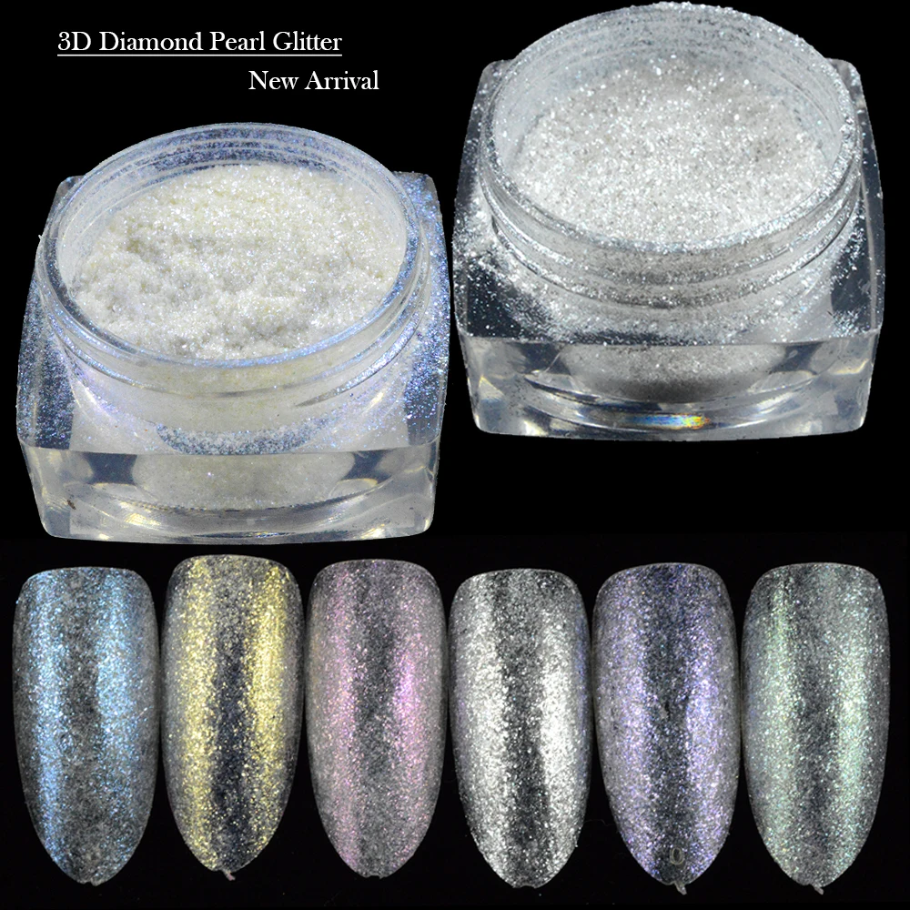 1pcs Micro Sparkle Diamond Pearl Glitter Powder Nail Art 1pcs Micro Sparkle Diamond Pearl Glitter Powder Nail Art Mermaid Effect Holographic Pigment Beauty Salon Tips Trds1 6 In From