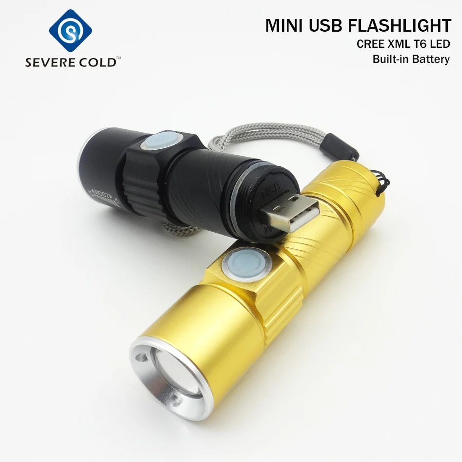 Powerful USB Handy LED Torch usb Flash Light Pocket LED Rechargeable