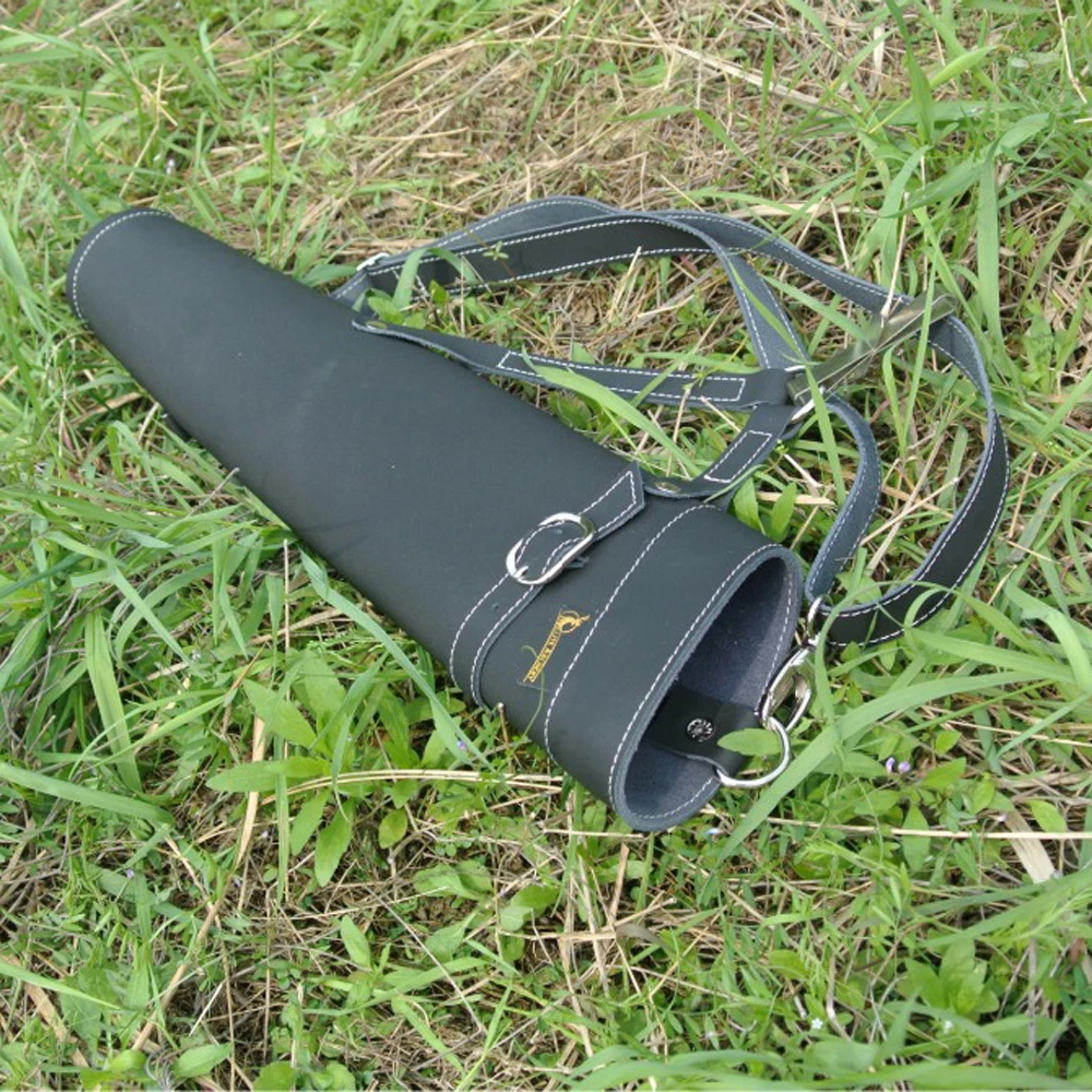 Quiver em Preto Feito de Couro Puro para Tiro com Arco de Caça Seta Amarelo Ombro-back Design 52*13cm - Cor 13 52*13cm seta quiver em preto amarelo cor