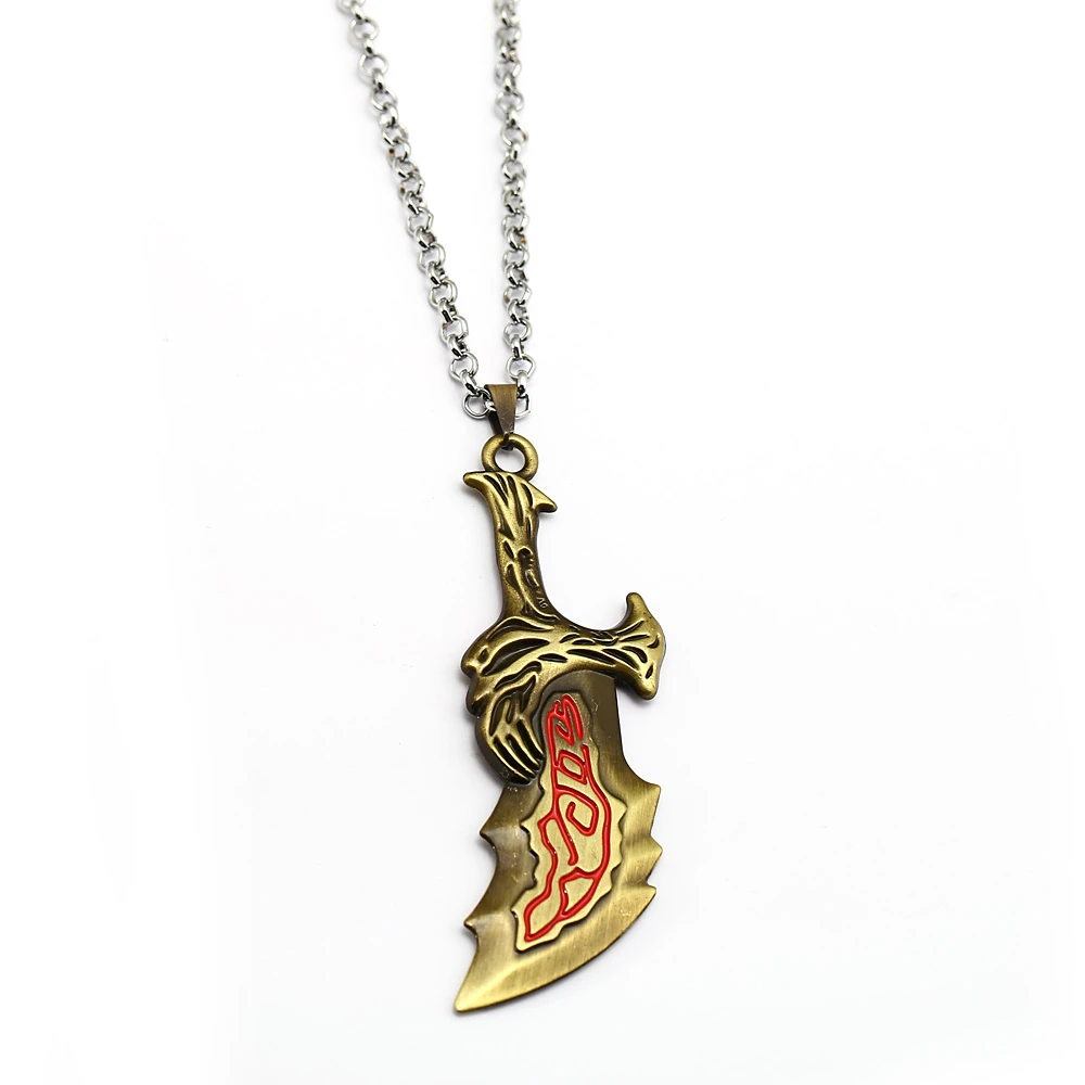 Game God Of War Necklace Sword Olympus Kratos Blades Of Chaos Metal Pendant Link Chain Men Women Necklaces Charm Gifts Jewelry Pendant Necklaces Aliexpress