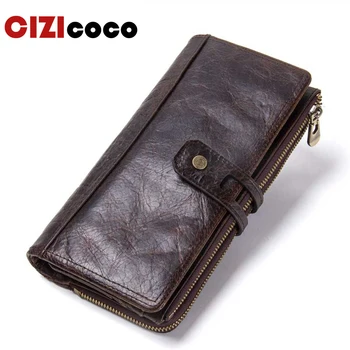 

Men Wallet Clutch Genuine Leather Brand Rfid Wallet Male Organizer Cell Phone Clutch Bag Long Coin Purse