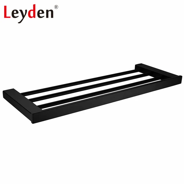 Leyden Bathroom Towel Rack Holder Wall Mounted Black Leyden Bathroom Towel Rack Holder Wall Mounted Black Shelf Stainless Steel Modern