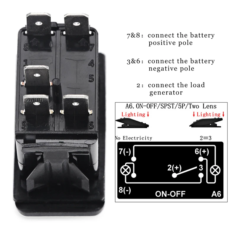 Details about   WHITE Laser Etched LED Rocker Switch 5 PIN Dual Light 20A 12V ON OFF SCREAM