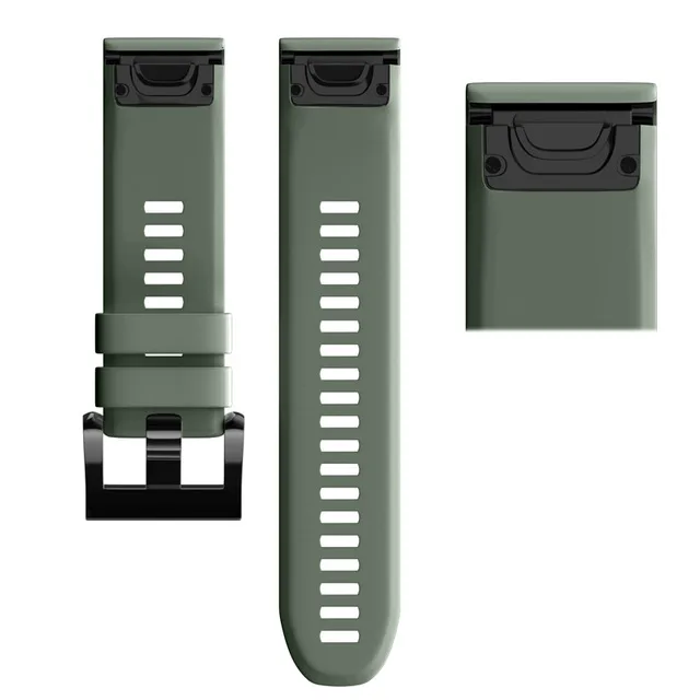 26 22 20MM Watchband Strap for Garmin Fenix 5 5X 5S 3 3 HR Fenix 6X 6 6S S60 MK1 Watch Quick Release Silicone Easyfit Wrist Band - Цвет: Army Green