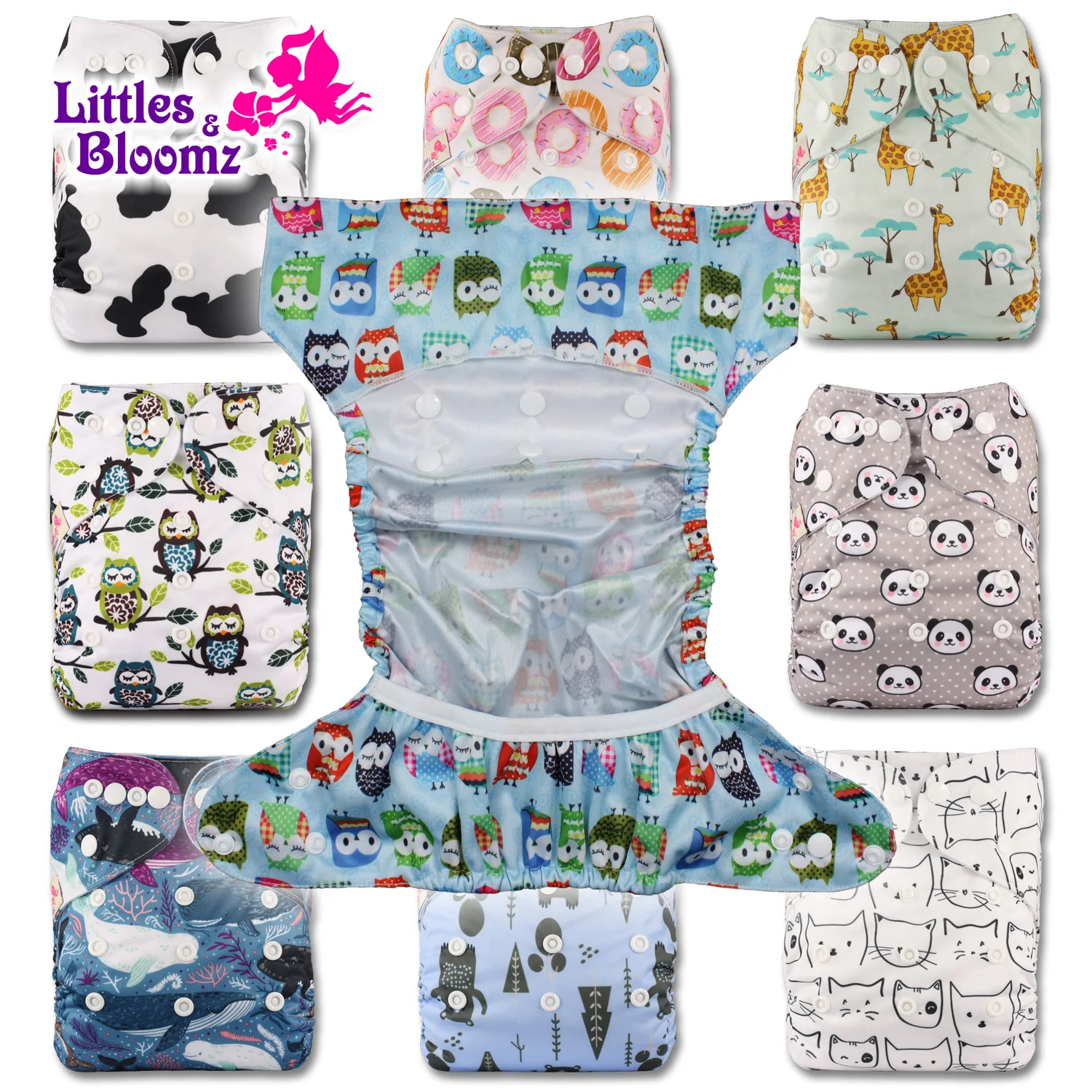 [Littles & Bloomz] Новинка 2021 года Многоразовый тканевый чехол для подгузников одного
