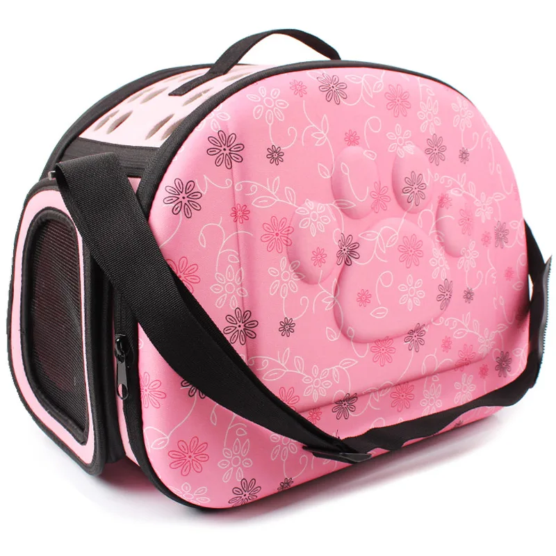 42*26*32 см EVA складные сумки для домашних животных для маленьких собак одиночные переносные дышащие транспортные коробки кошка щенок собака Дорожная сумка - Цвет: Розовый