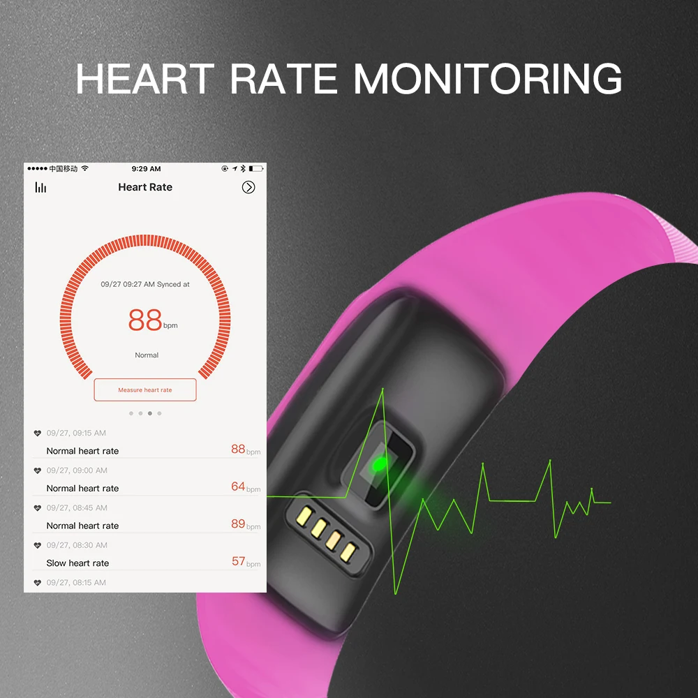 Purifit Smart Браслет монитор сердечного ритма фитнес трекер часы измерять кровяное