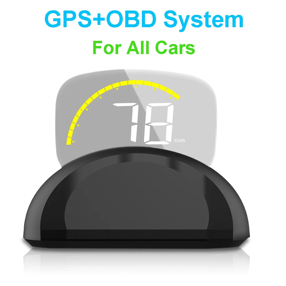 

Car GPS Speedometer + OBD2 Display HUD Head Up Display Stereo Image Windshield Project Fuel Consumption MPH KM/H Speed Warning