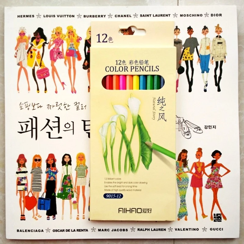 2018 Fashion Coloring Book STYLISH BIRTH Girls+12 Pencils for adults Children antistress Drawing Painting colouring books gifts 2018 Fashion Coloring Book STYLISH BIRTH Girls+12 Pencils for adults Children antistress Drawing Painting colouring books gifts