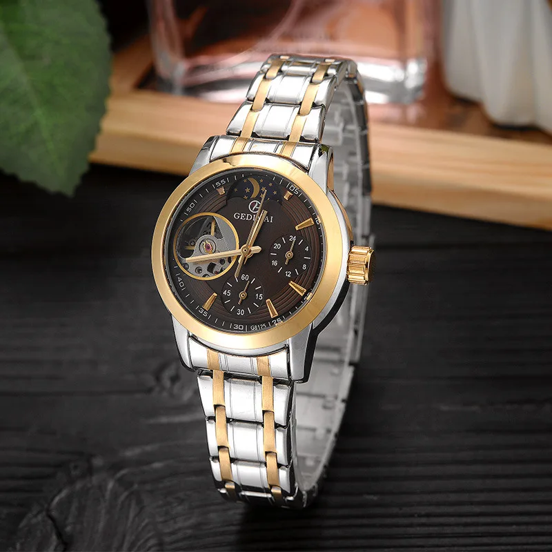 GEDIMAI модные женские часы-браслет лучший бренд класса люкс Женские автоматические механические часы с отверстиями Часы Relogio Feminino - Цвет: G8C