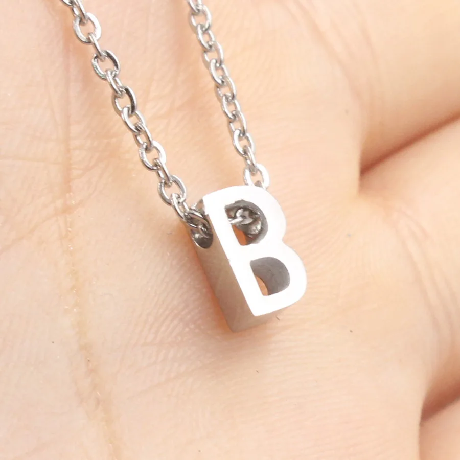 Murah Kustom Huruf Emas A B C D E F G H I J K L M N O P Q R S T U V W X Y Z Minimal Awal Kalung Nama Kalung Wanita Collier Femme