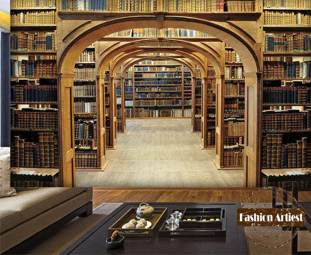 Modern Bedroom Library aliexpress : buy custom modern 3d wallpaper mural vintage Modern Bedroom Library aliexpress : buy custom modern 3d wallpaper mural vintage