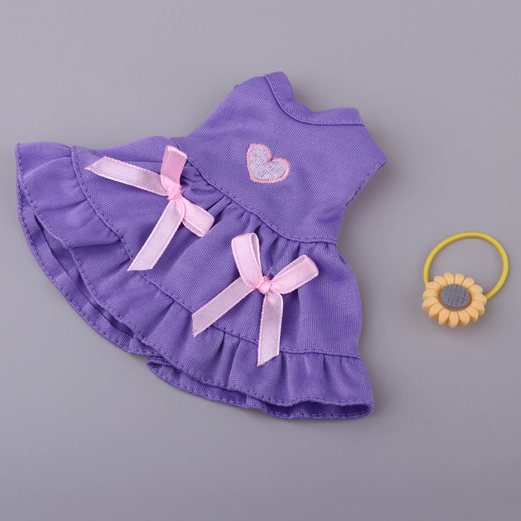  2 Pieces Handmade Fashion Dresses for 25cm Mellchan Baby Dolls 9-11inch Doll Dress up Accessory