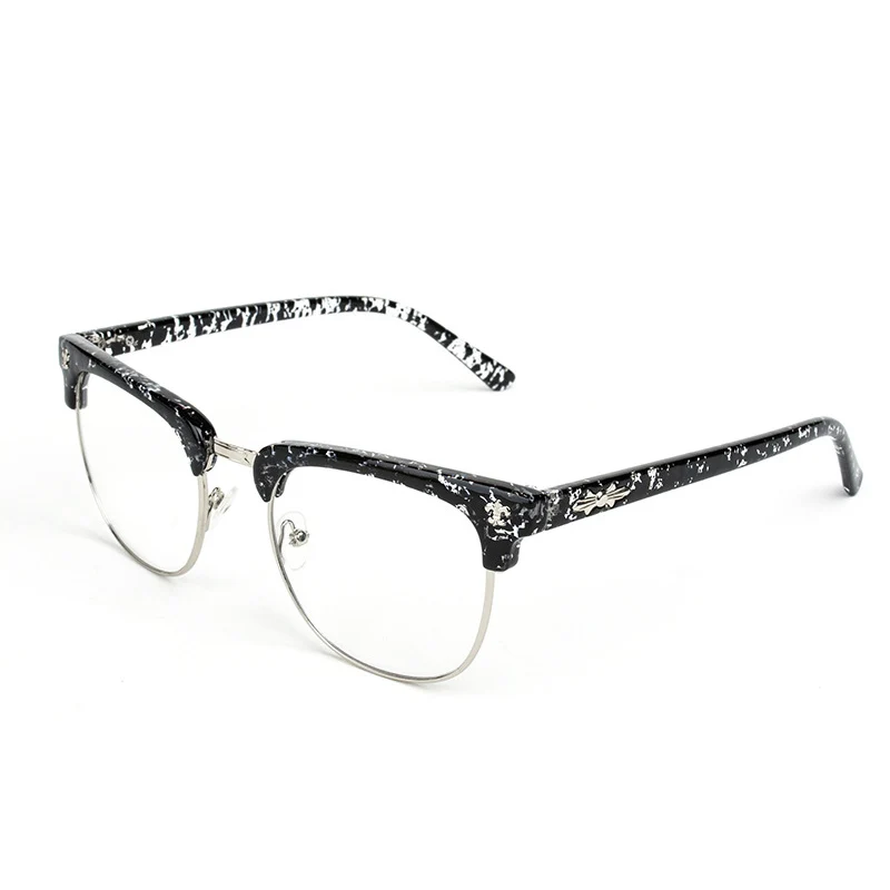 Очки в ретро-стиле Frame Для женщин Для мужчин плотная поддельные прозрачные компьютер для чтения очки простые классические Винтаж оправы для очков - Цвет оправы: C4 black leopard