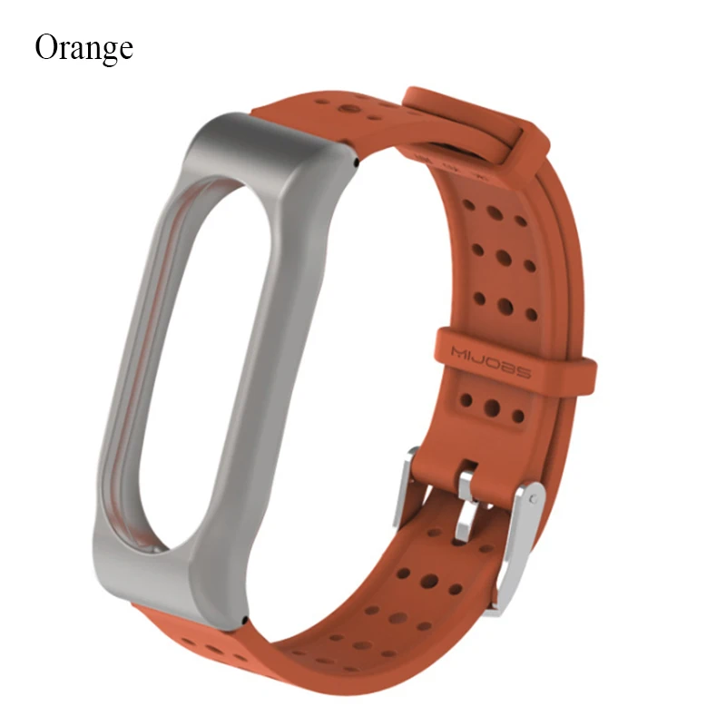 Силиконовый ремешок для часов mi Band 3 сменный Браслет для Xiaomi mi band 3 Смарт-браслеты различных цветов - Цвет: Orange