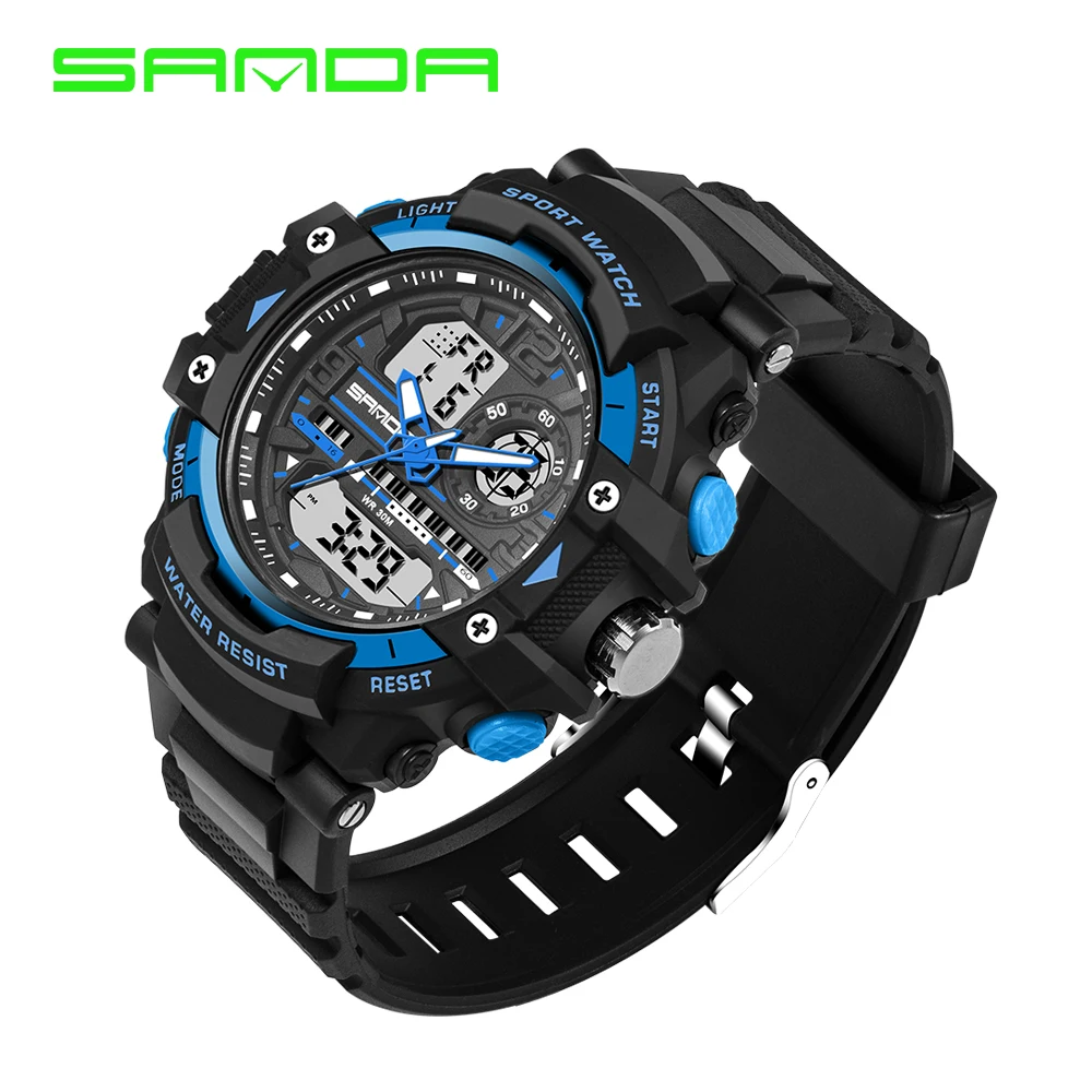 

SANDA 2017 Sport Style Watch Men Camping Diving Military Wrist Watches Waterpeoof Geneva Clock For Male Saat Relogio Masculino
