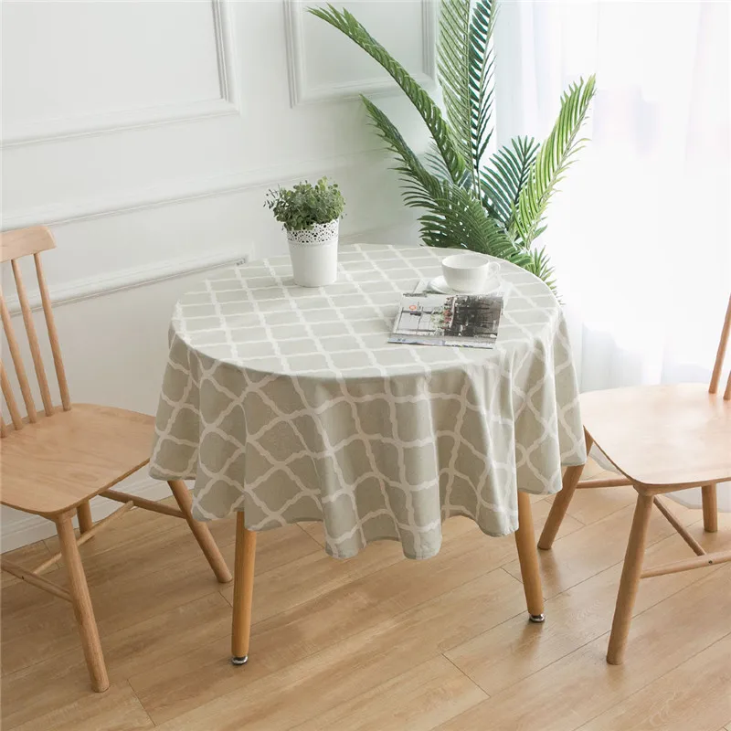 Pastoral Style Geometric Diamond Round Table Cloth Home Decorative