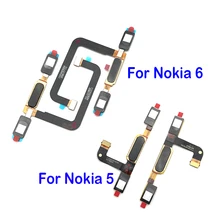 Новая кнопка «Домой», определение отпечатка пальца Сенсор гибкий резиновый кабель с кнопкой регуляции звука для Nokia 6/5 Запасная часть